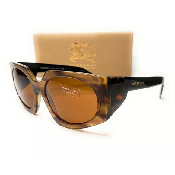 Burberry Women's Striped Brown Sunglasses! - Picture 1 of 4